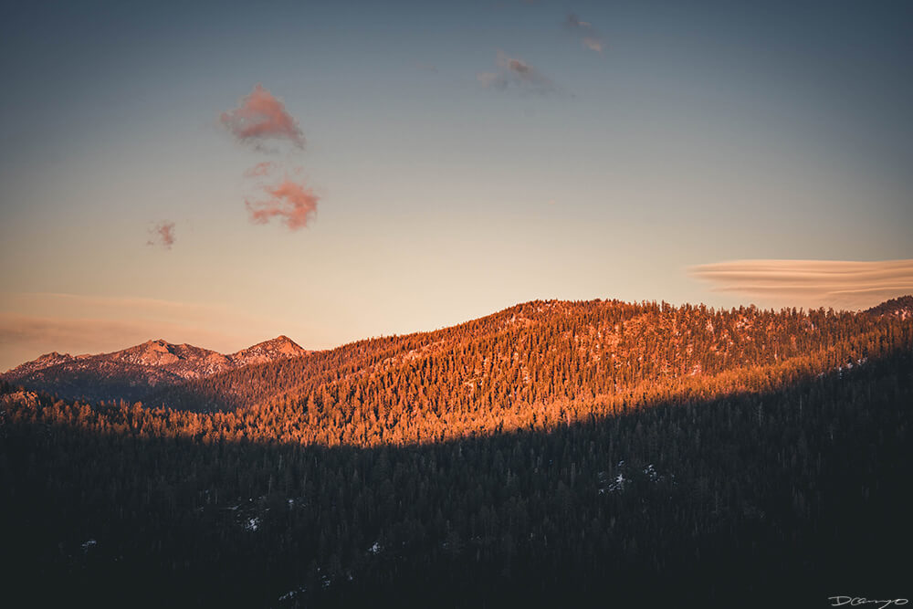 Glowing Sunset on Mountain at Lake Tahoe2, CA